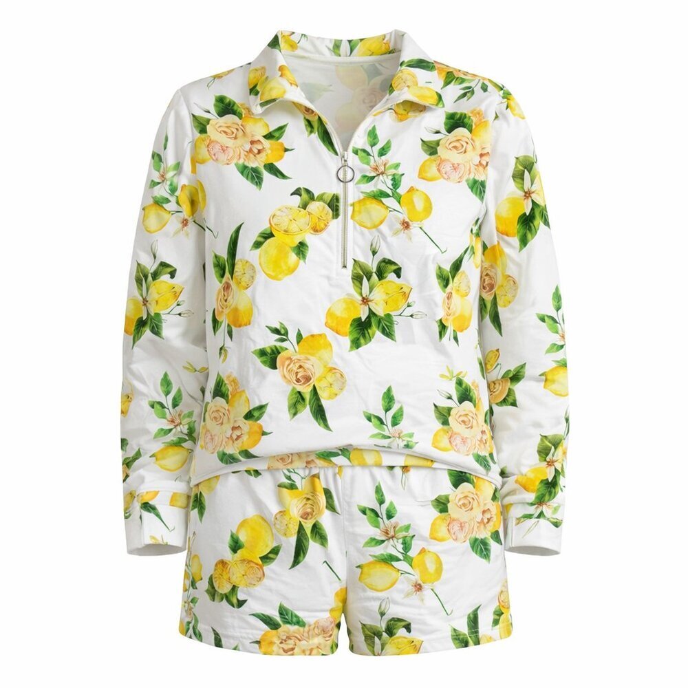 BOSTON PROPER | Lemon Floral Lounge Set | Size M